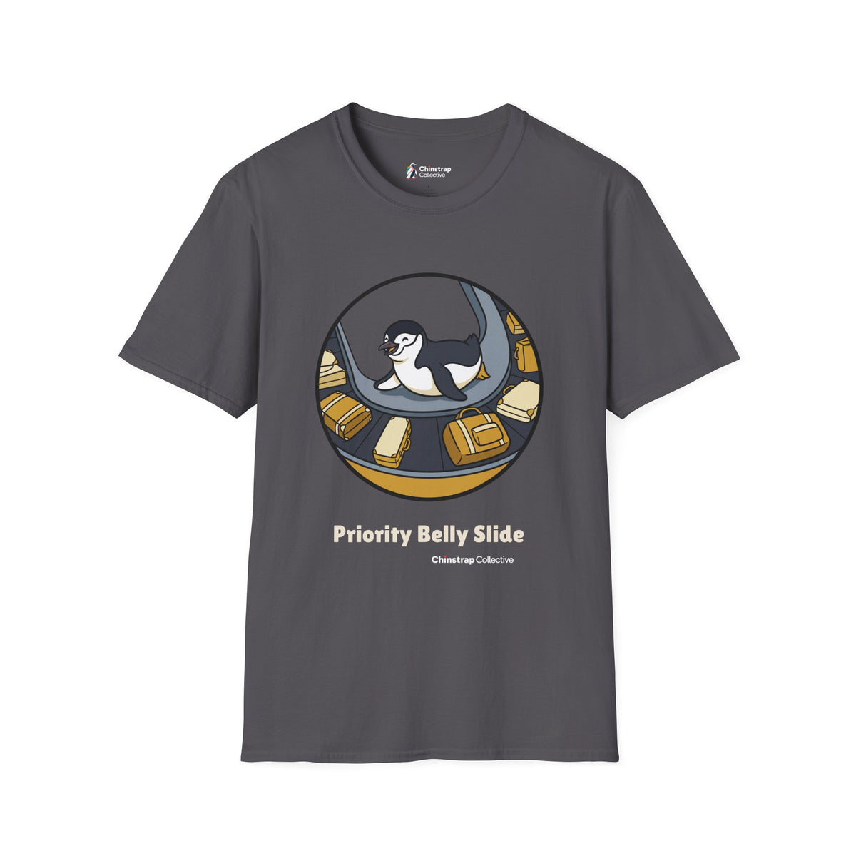 Priority Belly Slide T-Shirt, Bold Sticker Style, Lightweight Fabric