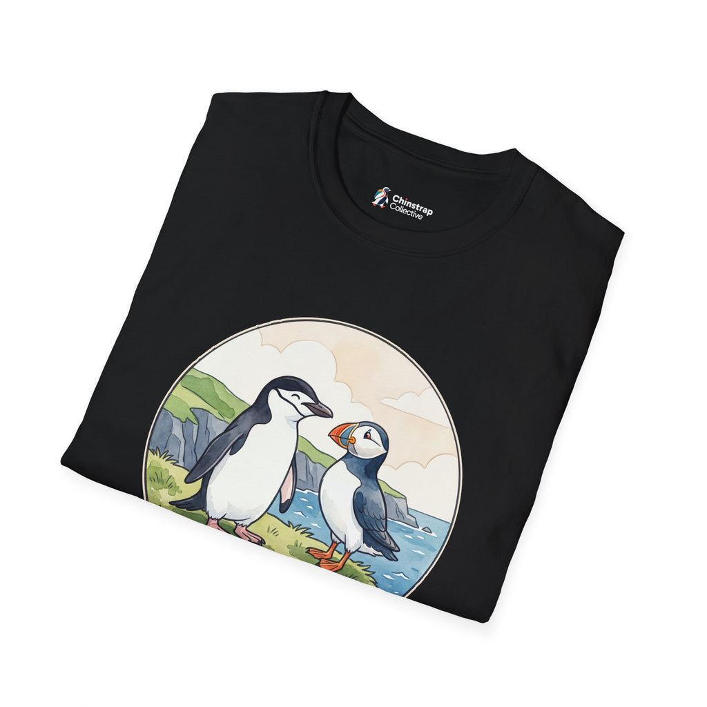 The Beak Buddies T-shirt in Black, folded