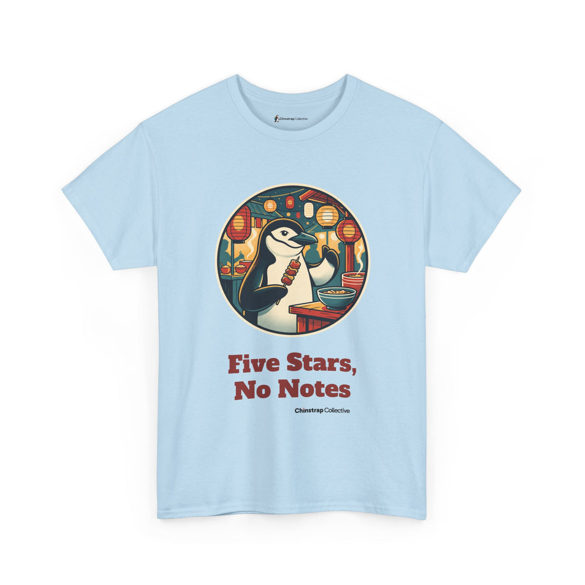 Night Market Critic penguin T-shirt in Light Blue