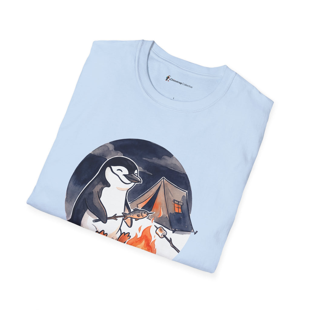 Campfire Fish T-Shirt, Watercolour and Ink Style, Lightweight Fabric