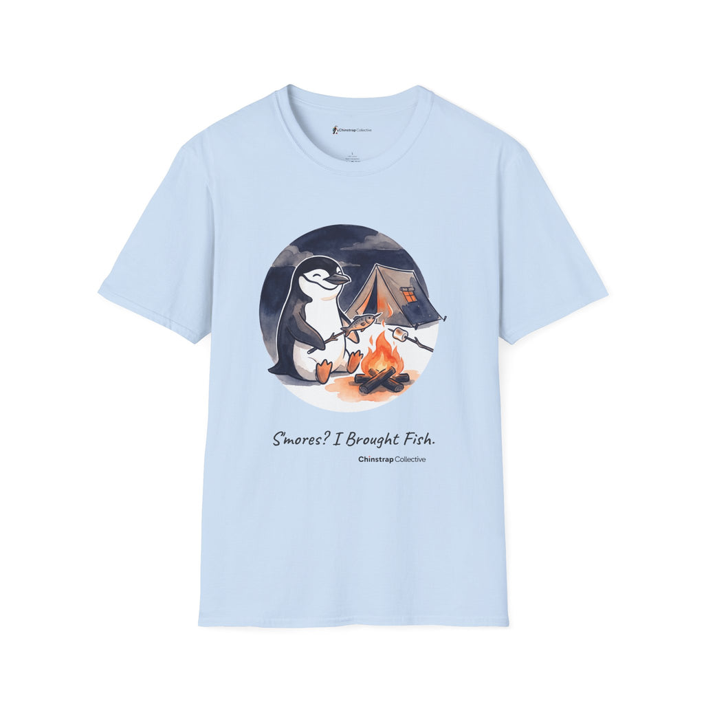 Campfire Fish T-Shirt, Watercolour and Ink Style, Lightweight Fabric