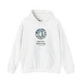 Unflappable penguin hoodie in White: Skuas dive and waves crash around the chinstrap penguin, who stands perfectly still…
