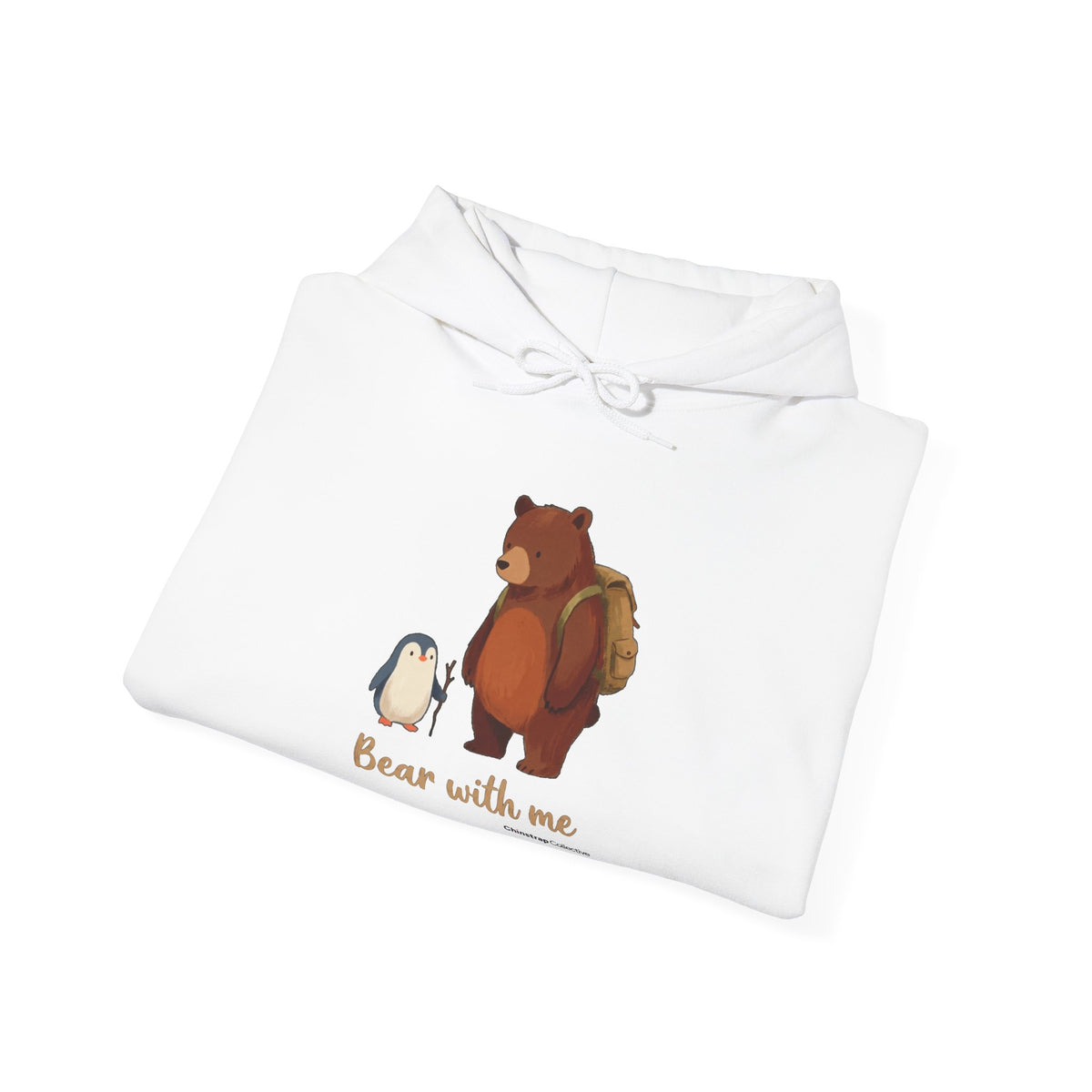 The Bear With Me hoodie in White, folded