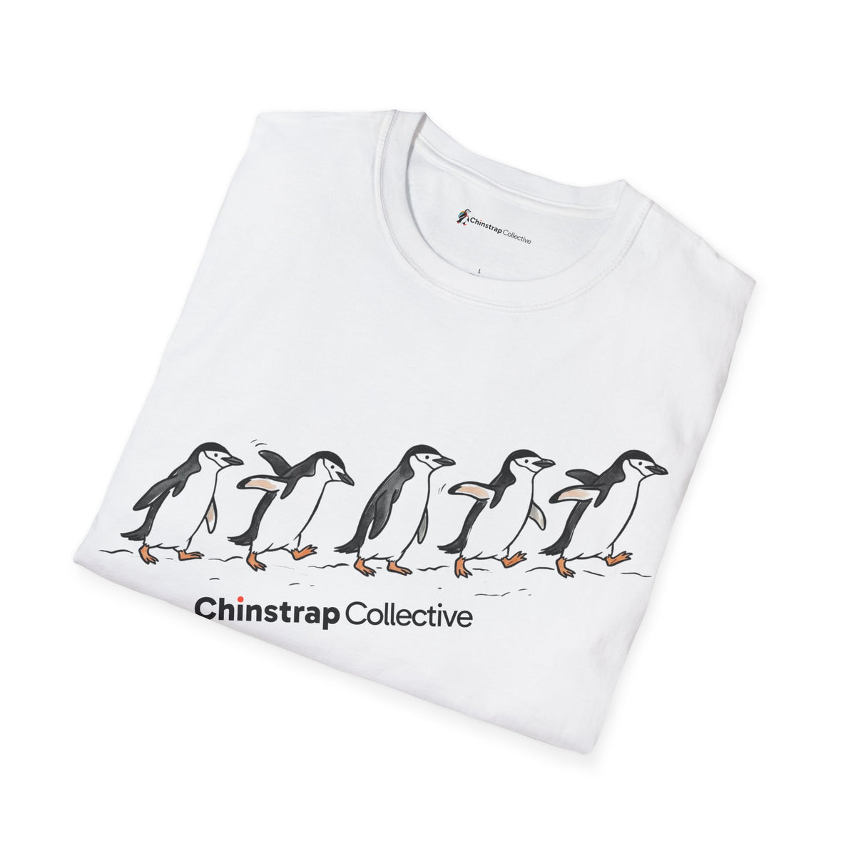 The Penguin Lineup T-shirt in White, folded