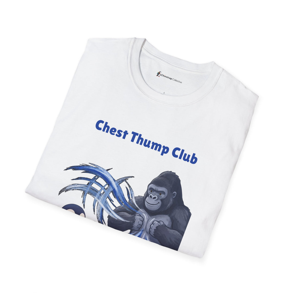 The Chest Thump Club T-shirt in White, folded