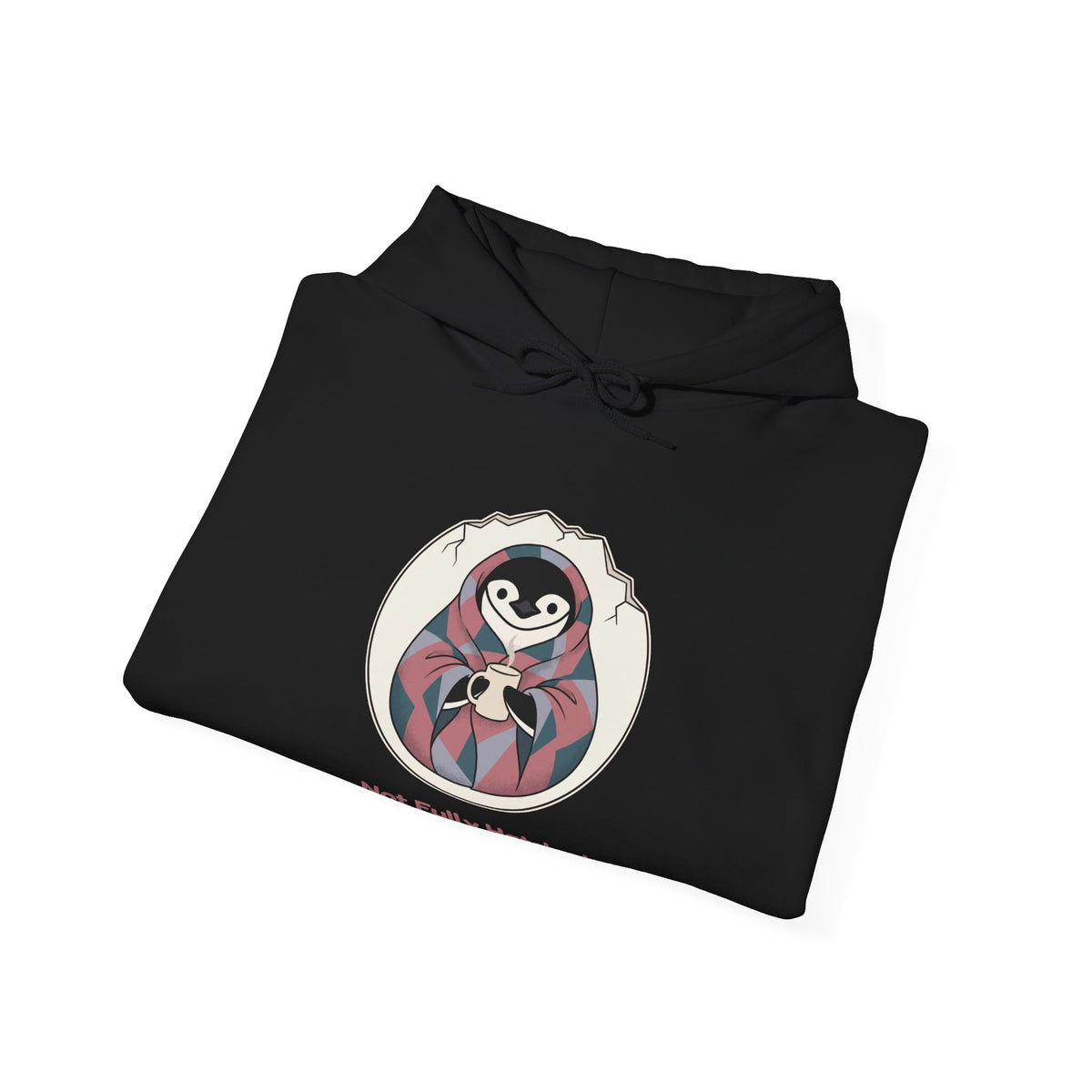 The Not Fully Hatched hoodie in Black, folded