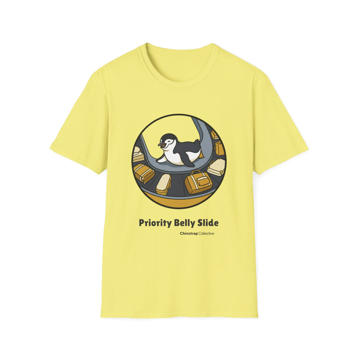 Priority Belly Slide T-Shirt, Bold Sticker Style, Lightweight Fabric
