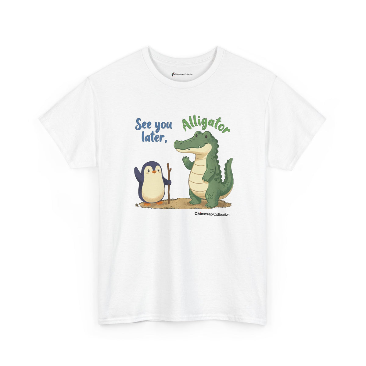 Later, Gator penguin T-shirt in White