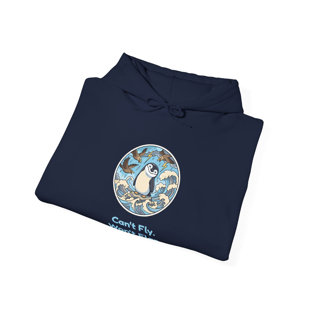The Unflappable hoodie in Navy, folded