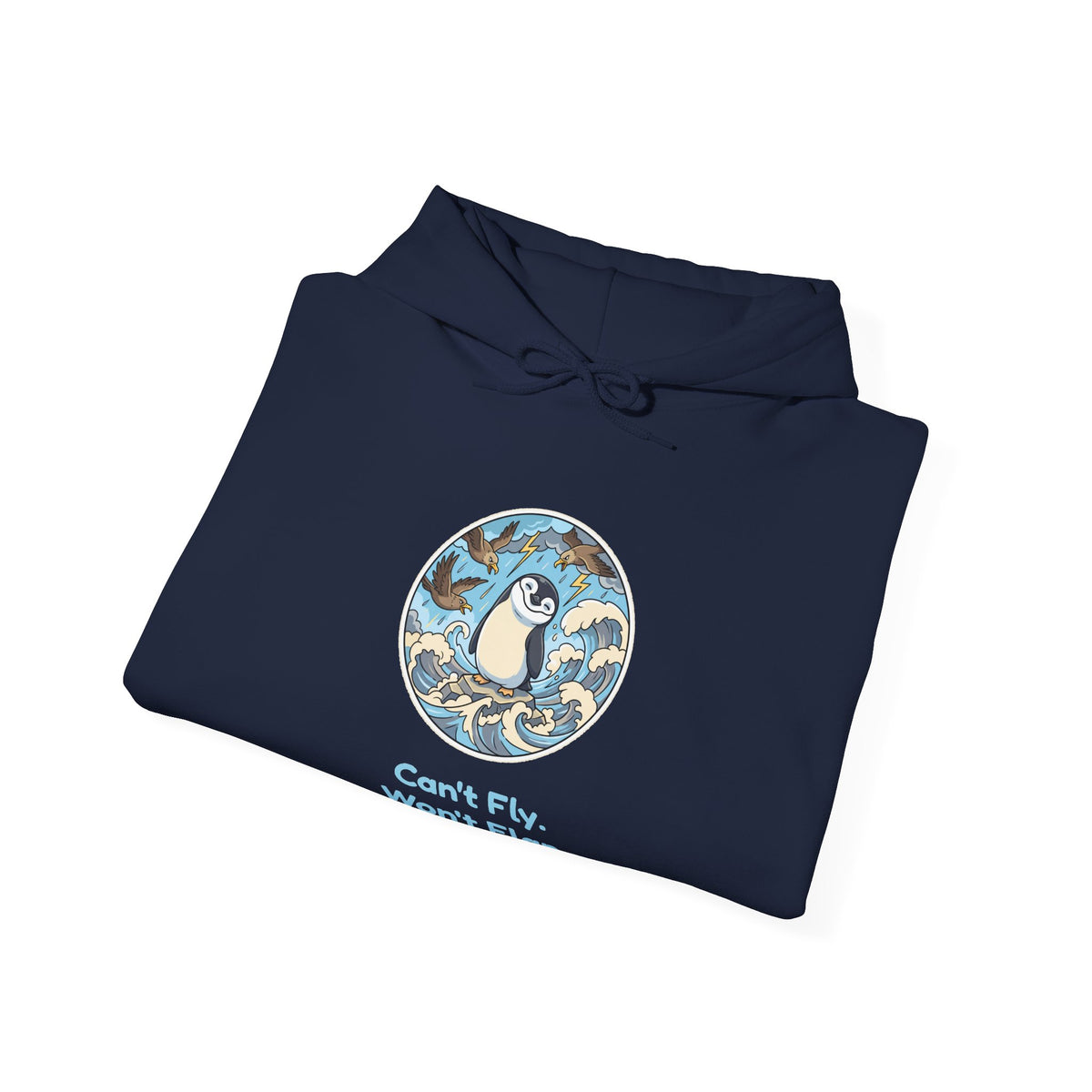 The Unflappable hoodie in Navy, folded