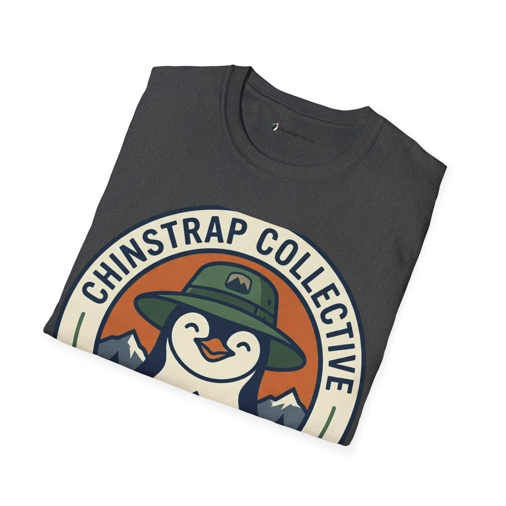 The Penguin Patch T-shirt in Dark Heather, folded