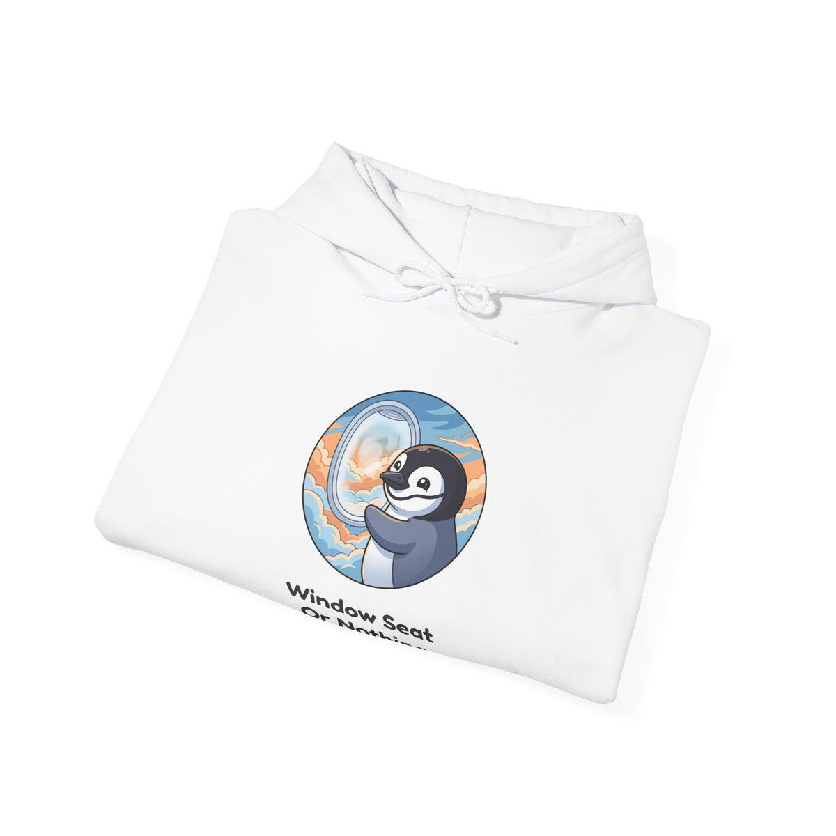 The Window Seat hoodie in White, folded