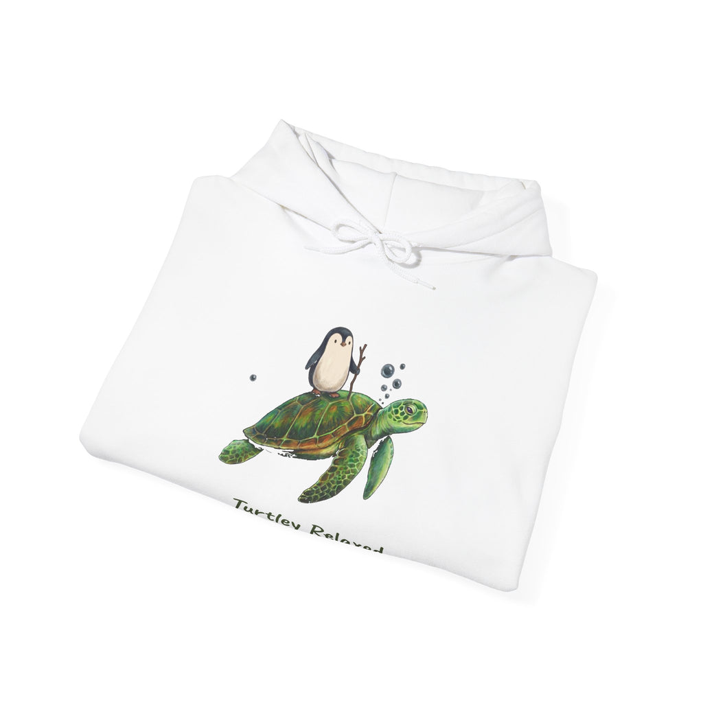 The Turtley Relaxed hoodie in White, folded