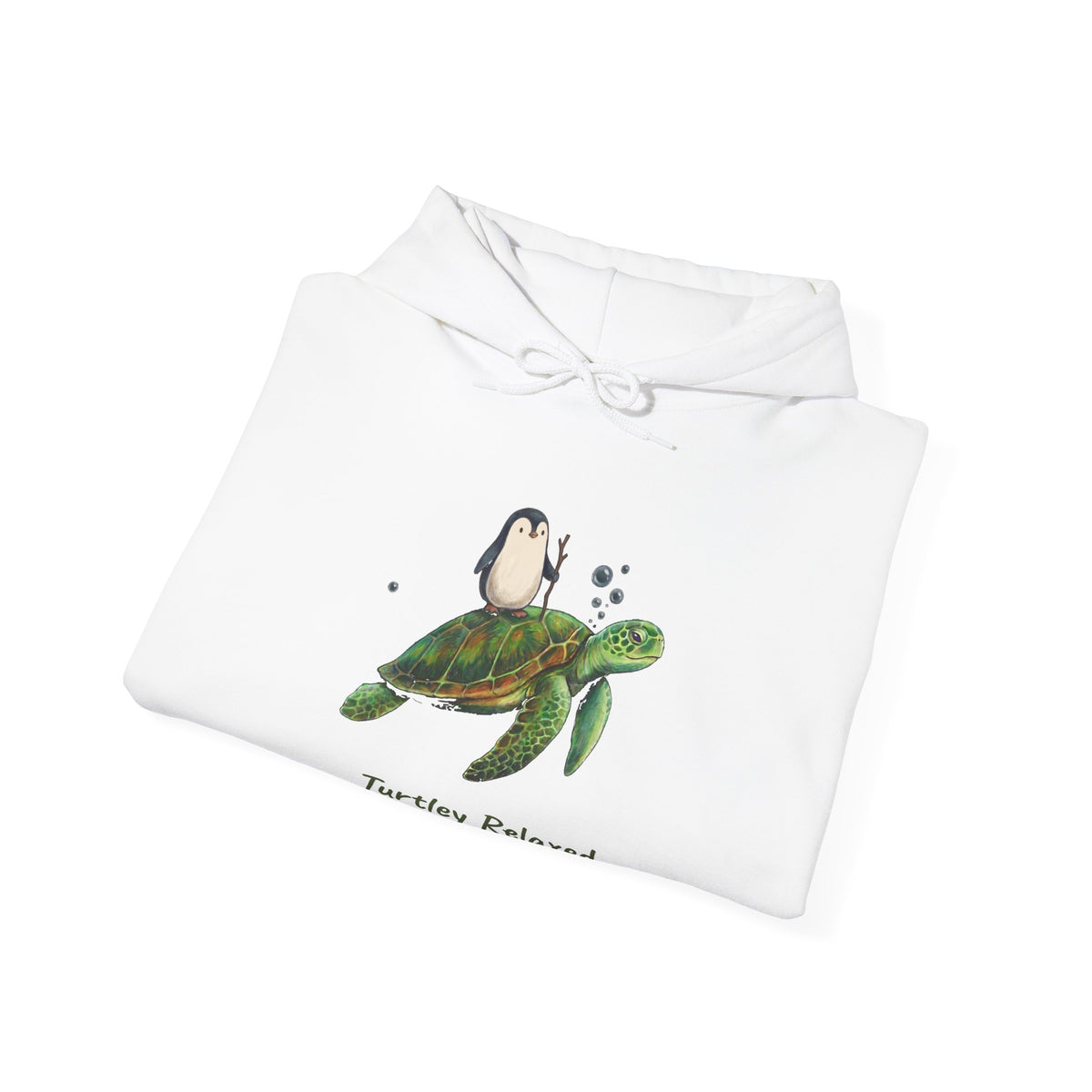The Turtley Relaxed hoodie in White, folded