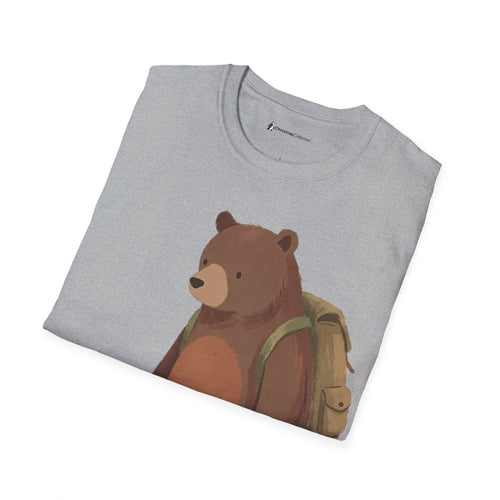 The Bear and Penguin Hike T-shirt in Sport Grey, folded