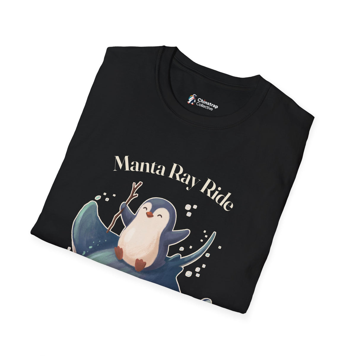 Manta Ray Meeting T-Shirt, Storybook Flat Style, Lightweight Fabric