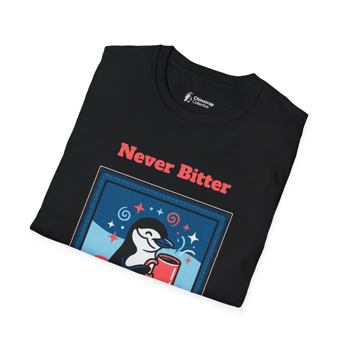 The Never Bitter T-shirt in Black, folded