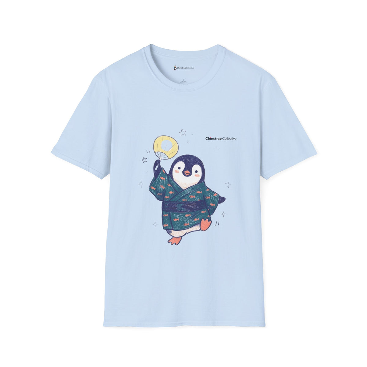 Penguin in Kimono penguin T-shirt in Light Blue