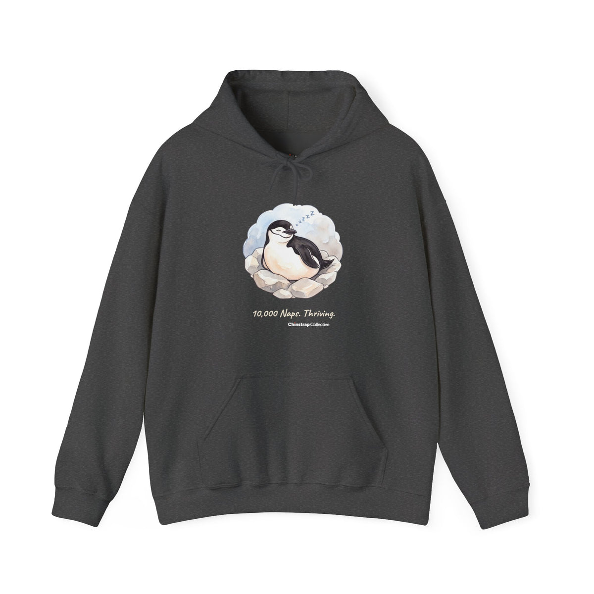 Professional Napper penguin hoodie in Dark Heather