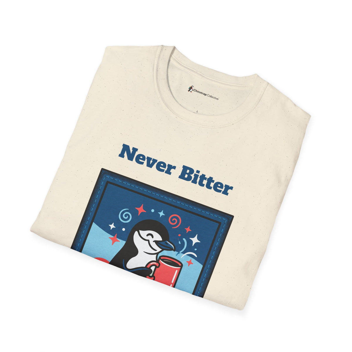 The Never Bitter T-shirt in Natural, folded