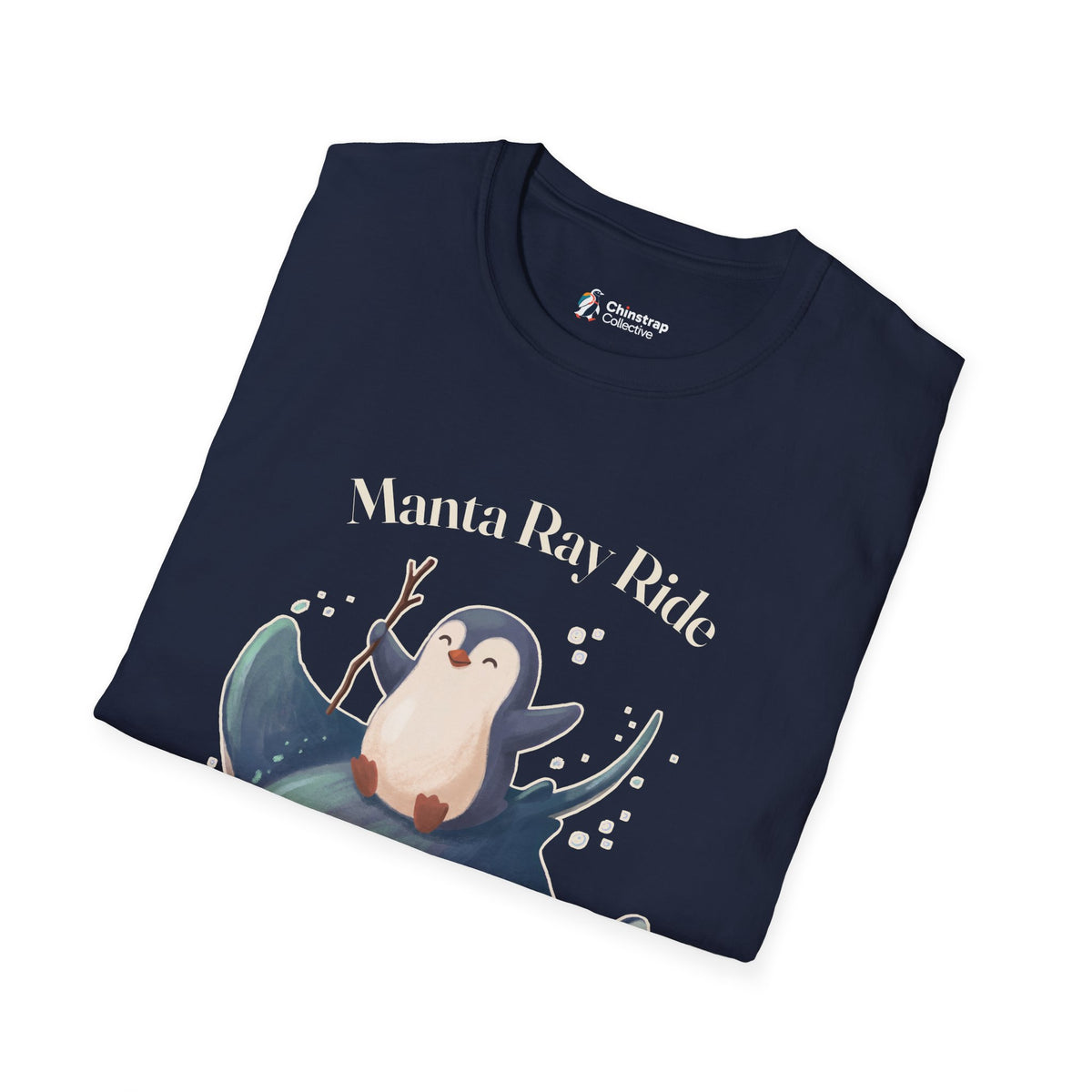 Manta Ray Meeting T-Shirt, Storybook Flat Style, Lightweight Fabric