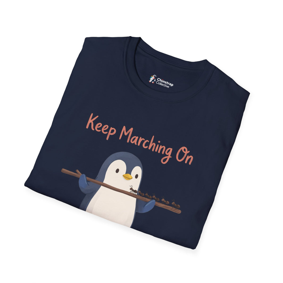 The Keep Marching On T-shirt in Navy, folded