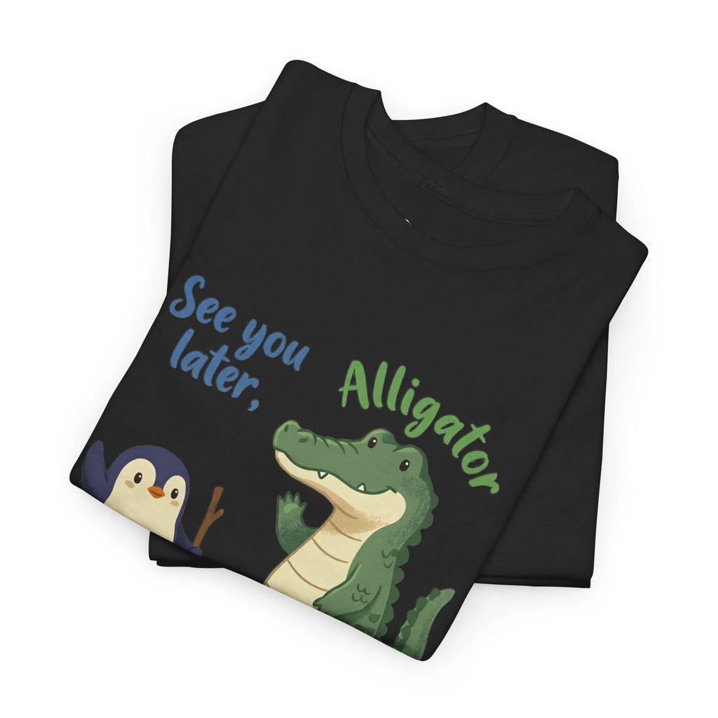 The Later, Gator T-shirt in Black, folded