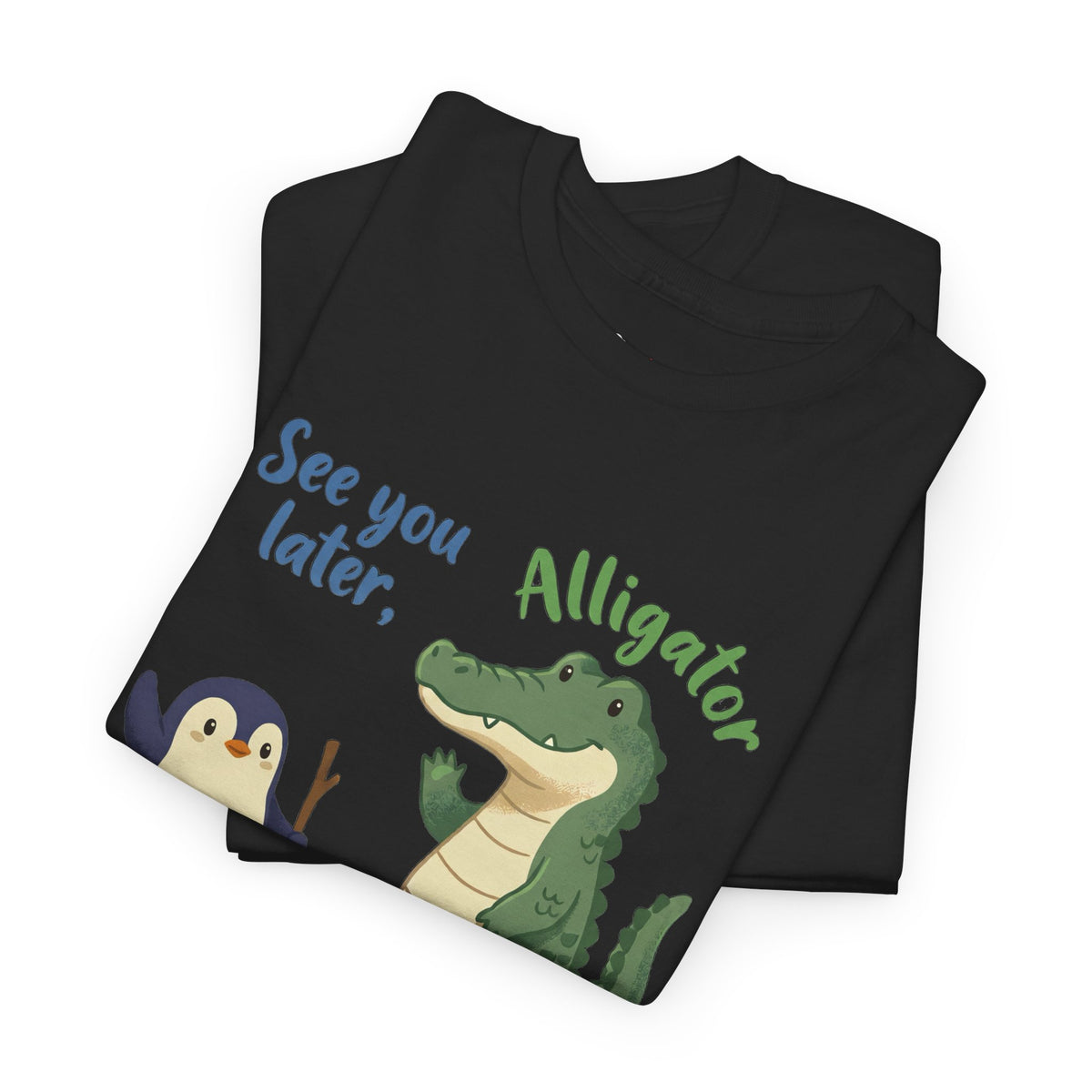 The Later, Gator T-shirt in Black, folded