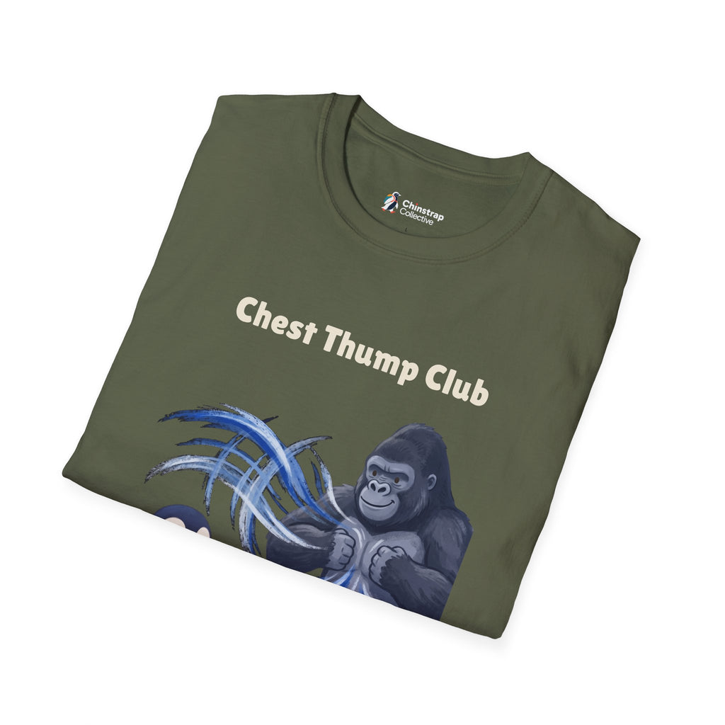 The Chest Thump Club T-shirt in Military Green, folded