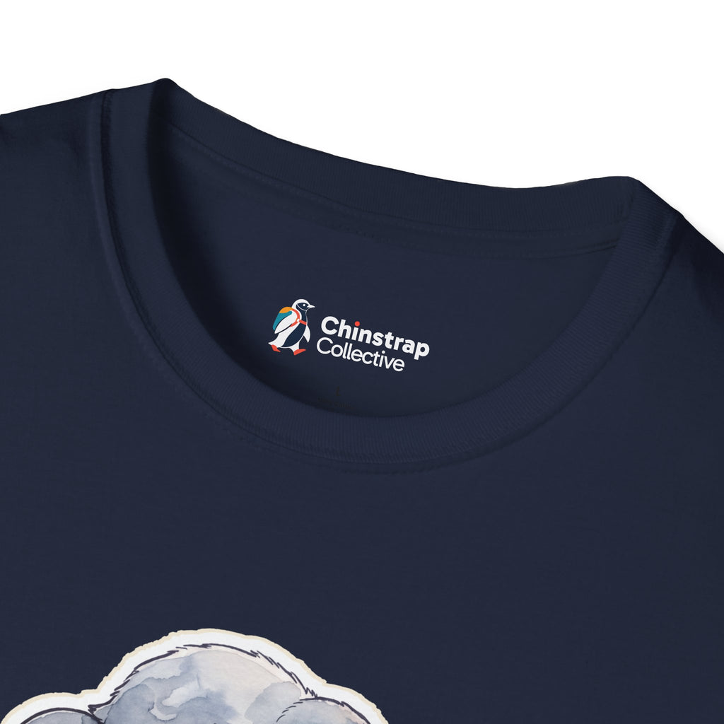 The Chinstrap Collective neck label on the Nap Squad T-shirt in Navy