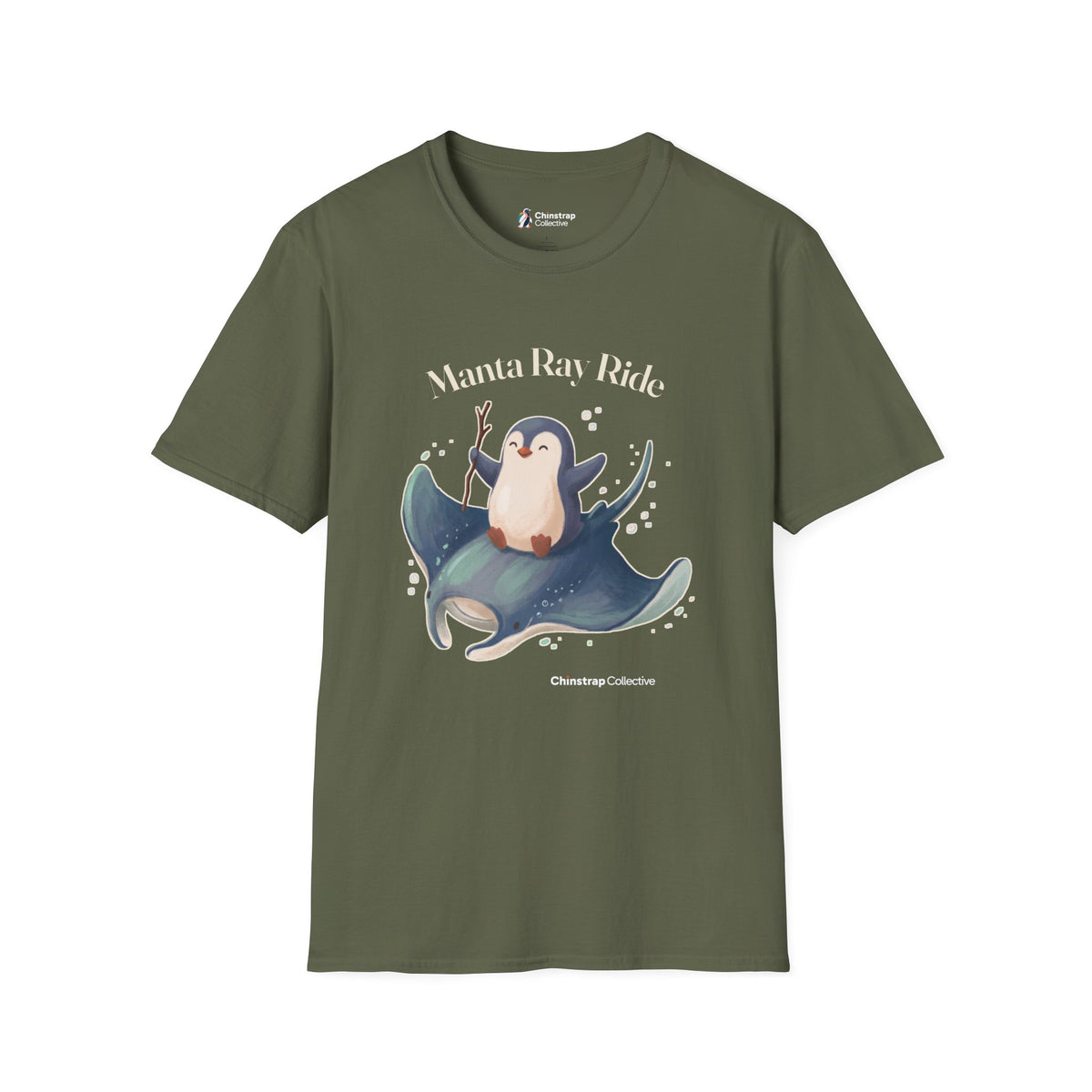 Manta Ray Meeting T-Shirt, Storybook Flat Style, Lightweight Fabric