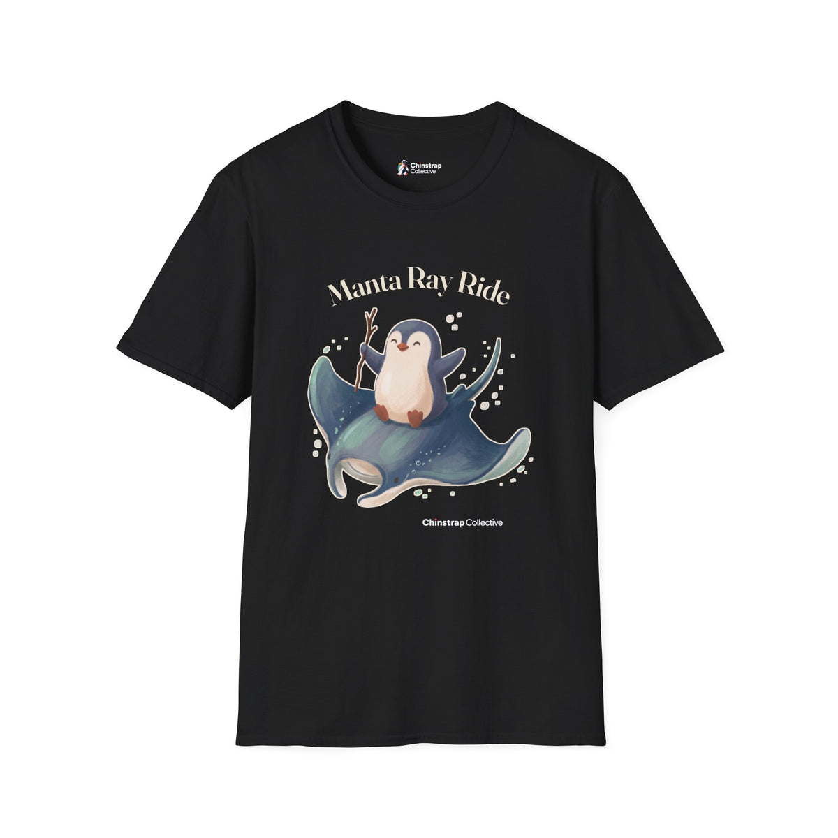 Manta Ray Meeting T-Shirt, Storybook Flat Style, Lightweight Fabric