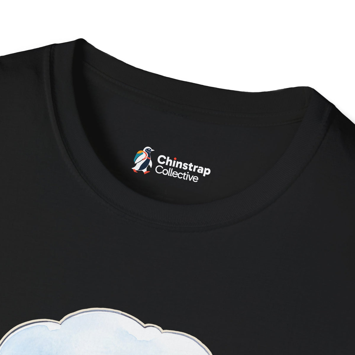 The Chinstrap Collective neck label on the Professional Napper T-shirt in Black