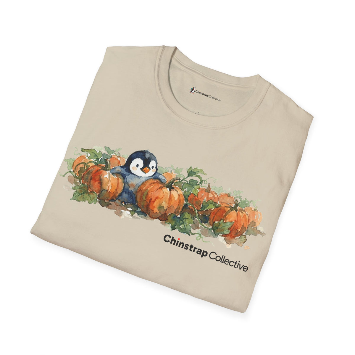 The Penguin Pumpkin Patch T-shirt in Sand, folded