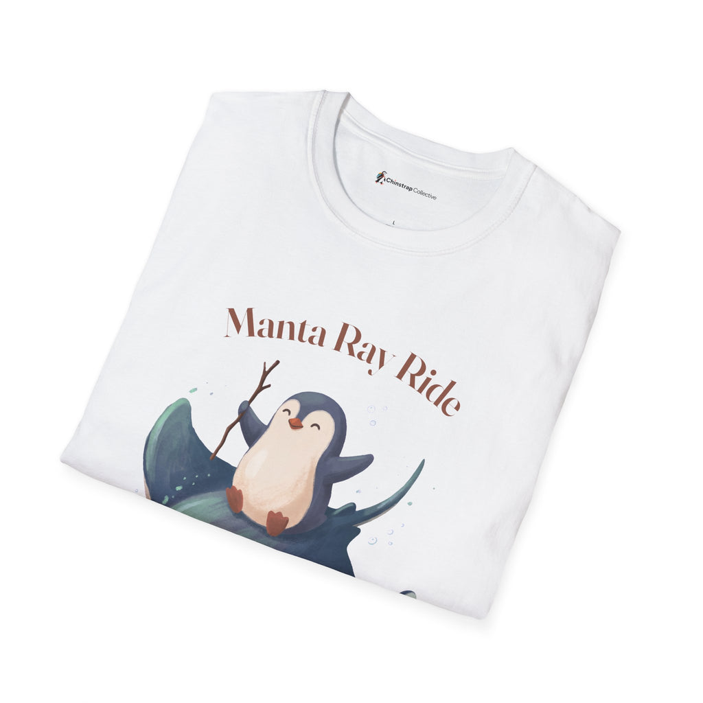 Manta Ray Meeting T-Shirt, Storybook Flat Style, Lightweight Fabric