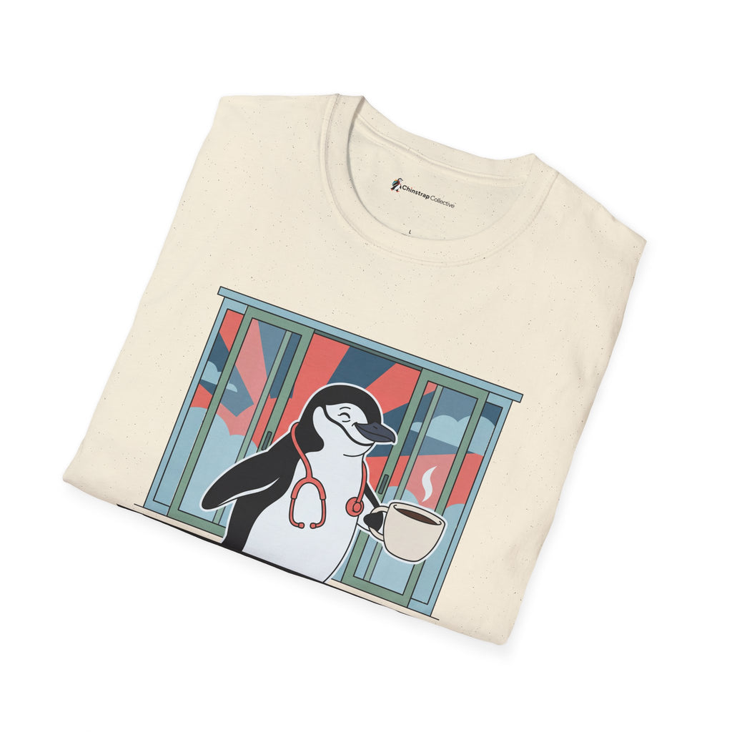 The Post-Shift Waddle T-shirt in Natural, folded