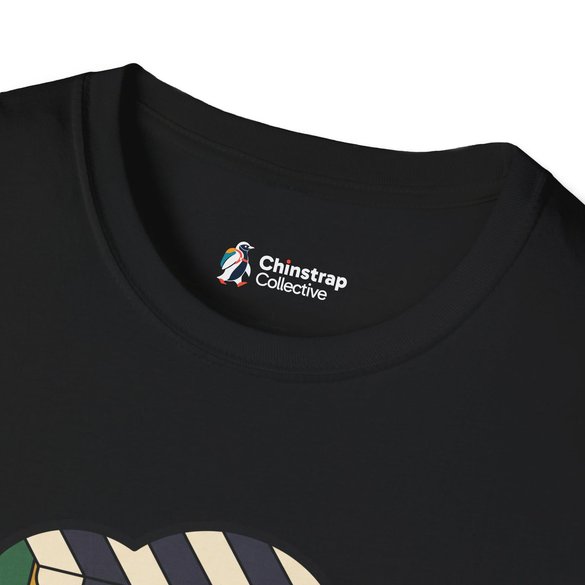 The Chinstrap Collective neck label on the The Usual T-shirt in Black
