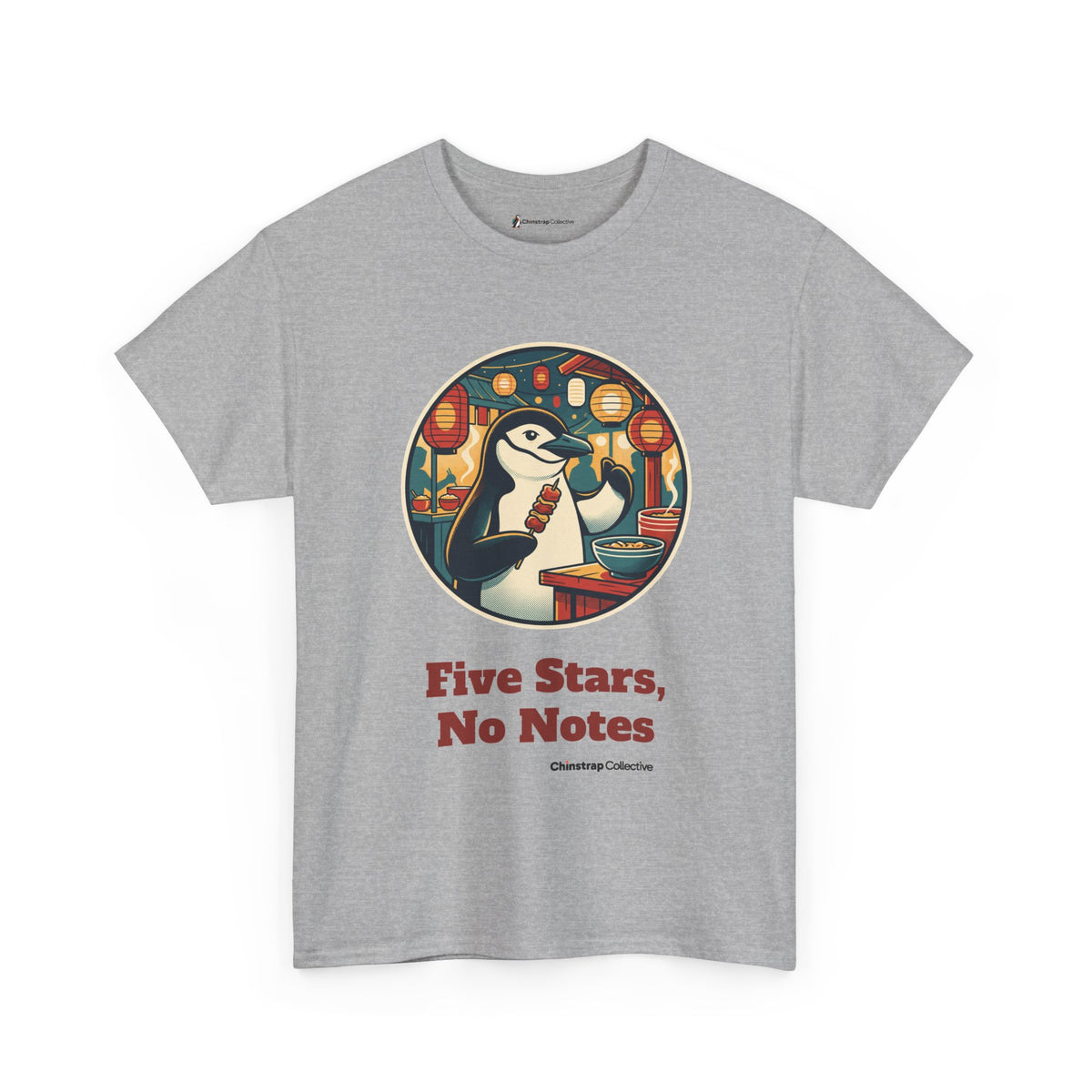 Night Market Critic penguin T-shirt in Sport Grey