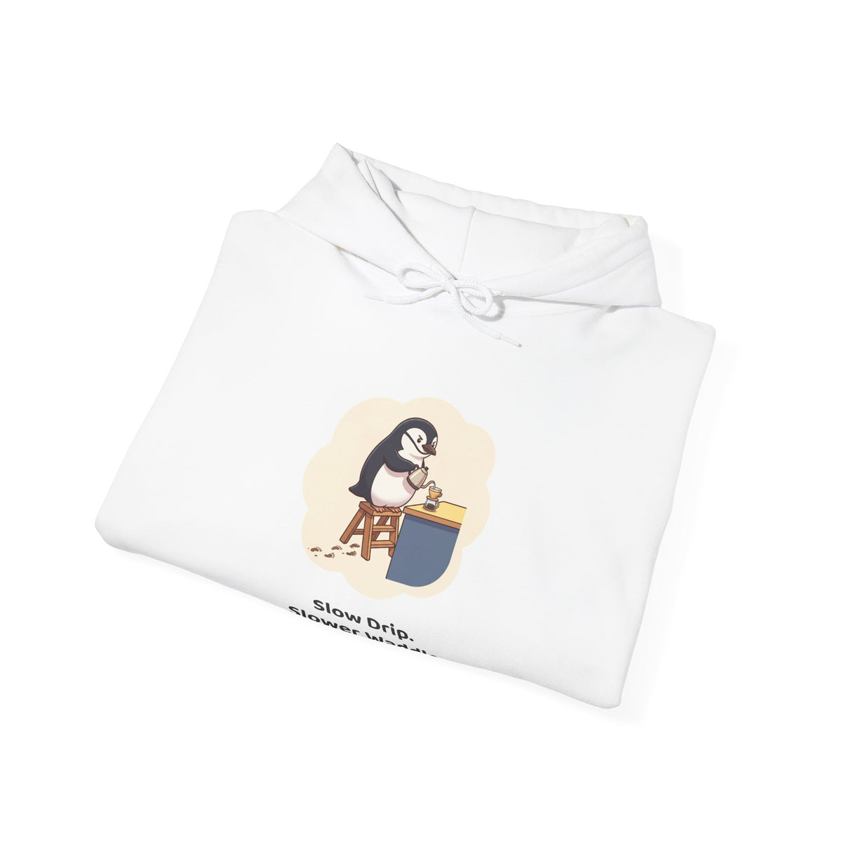 The Pour-Over Patience hoodie in White, folded