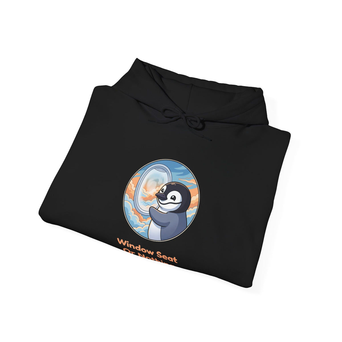 The Window Seat hoodie in Black, folded