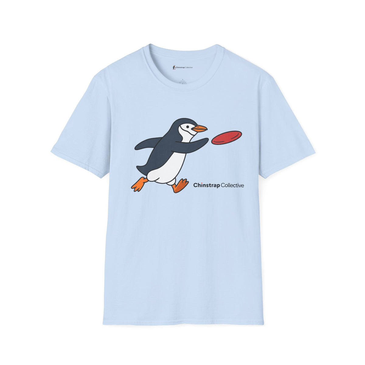 Ultimate Disc Chinstrap penguin T-shirt in Light Blue