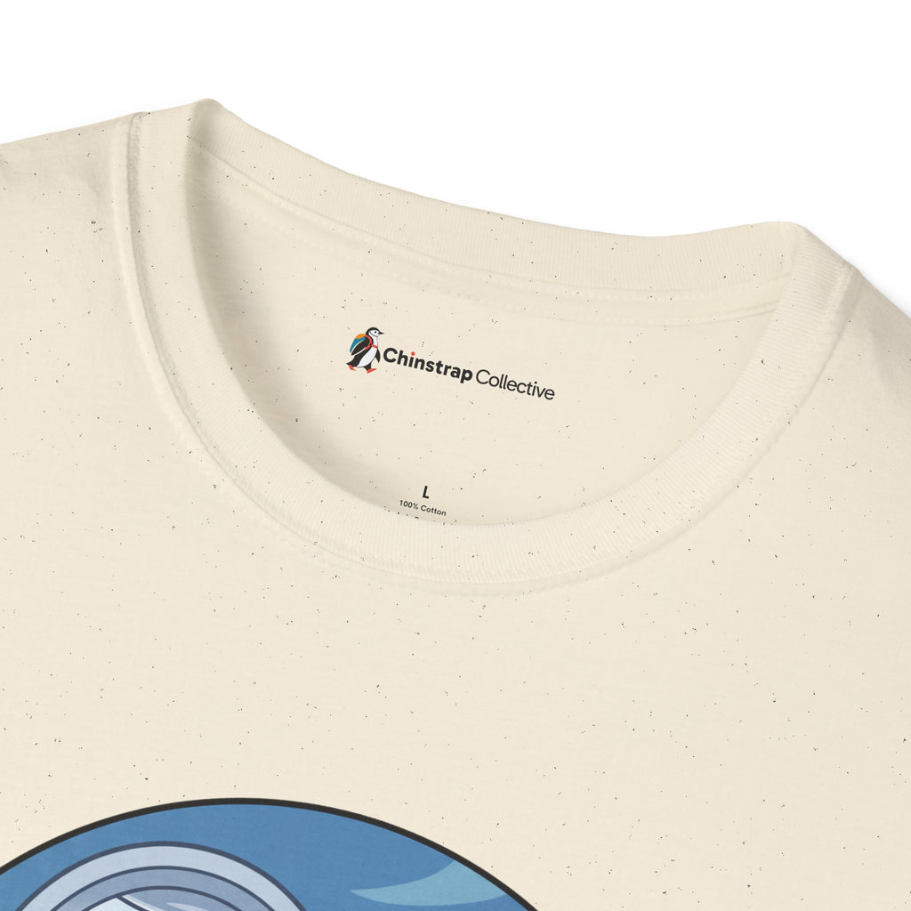 The Chinstrap Collective neck label on the Window Seat T-shirt in Natural