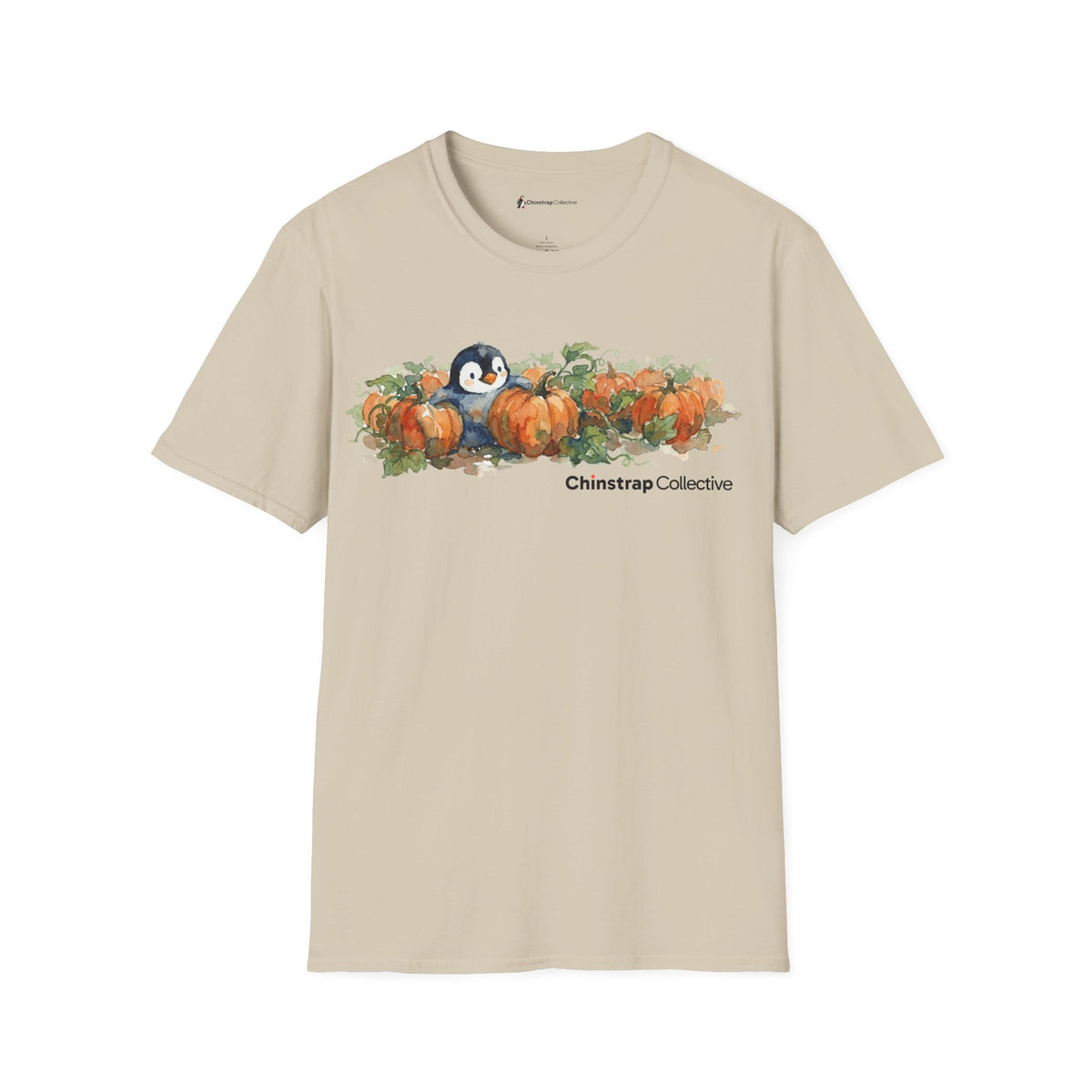 Penguin Pumpkin Patch penguin T-shirt in Sand