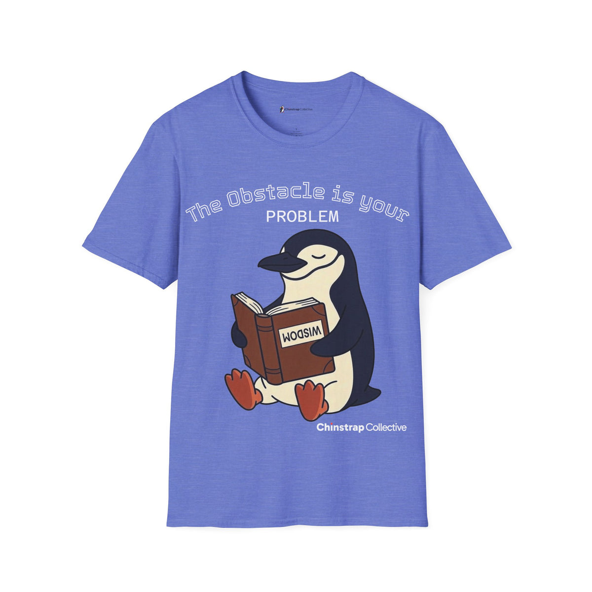 Penguin Wisdom penguin T-shirt in Heather Royal