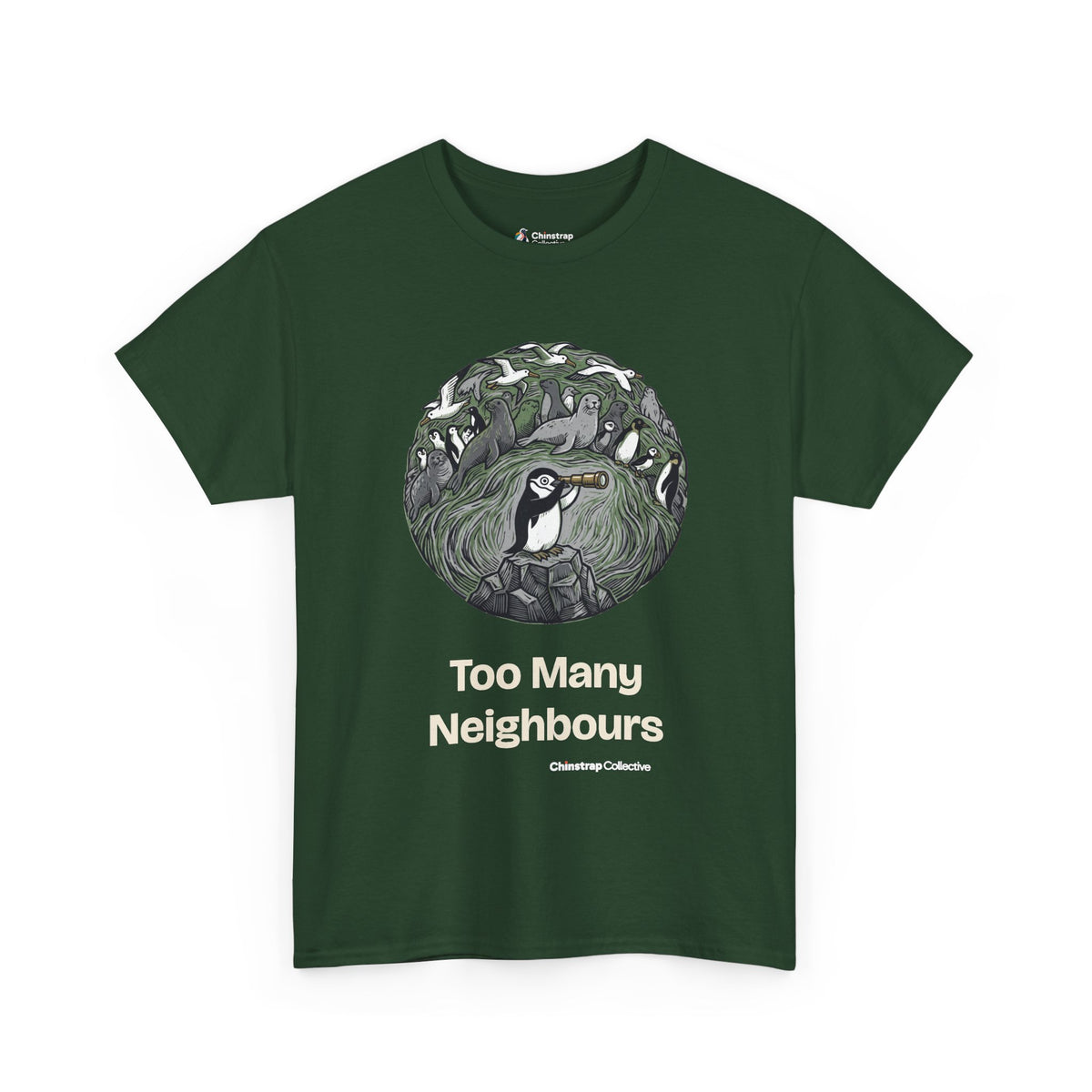 Too Many Neighbours T-Shirt, Field Linocut Style, Classic Fit