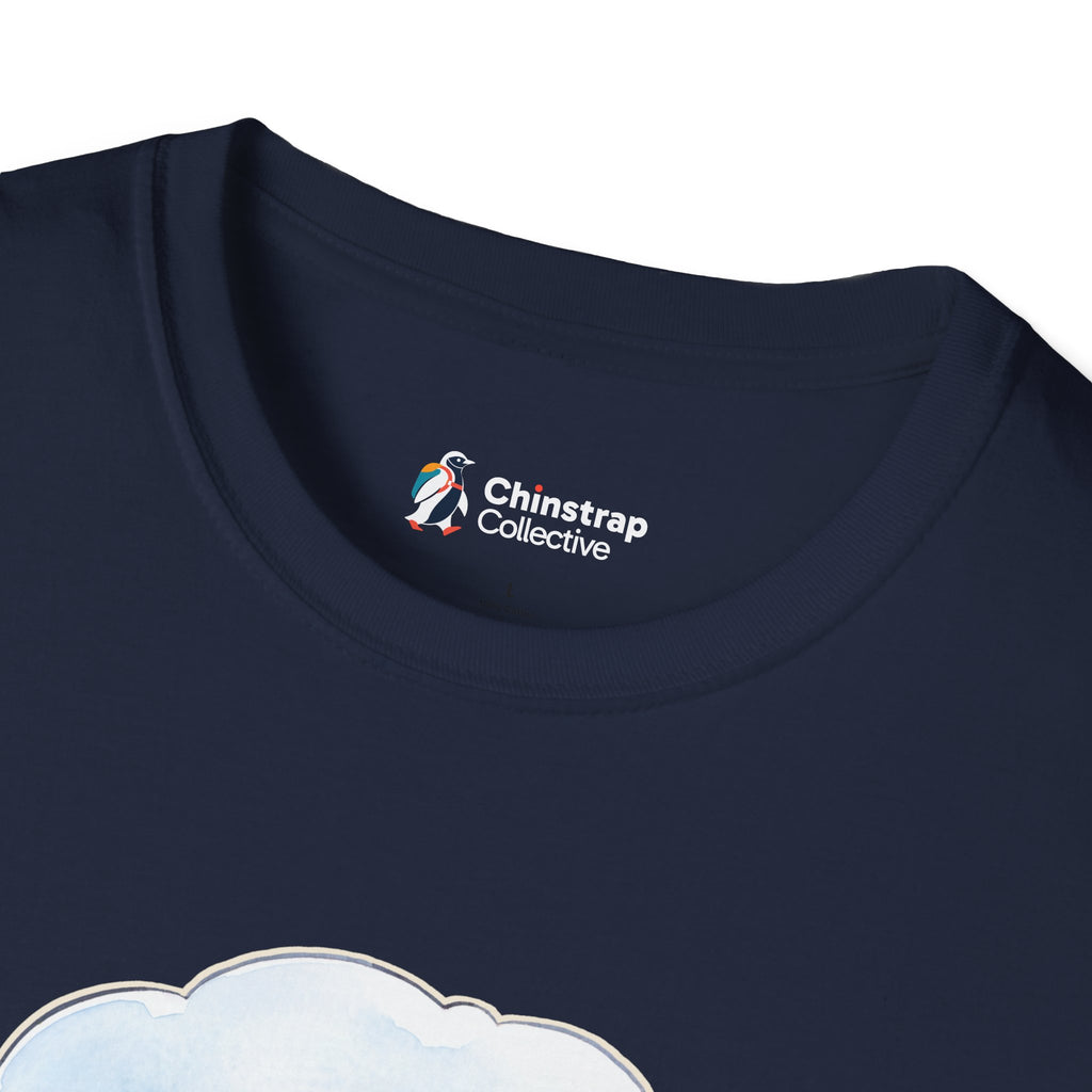 The Chinstrap Collective neck label on the Professional Napper T-shirt in Navy