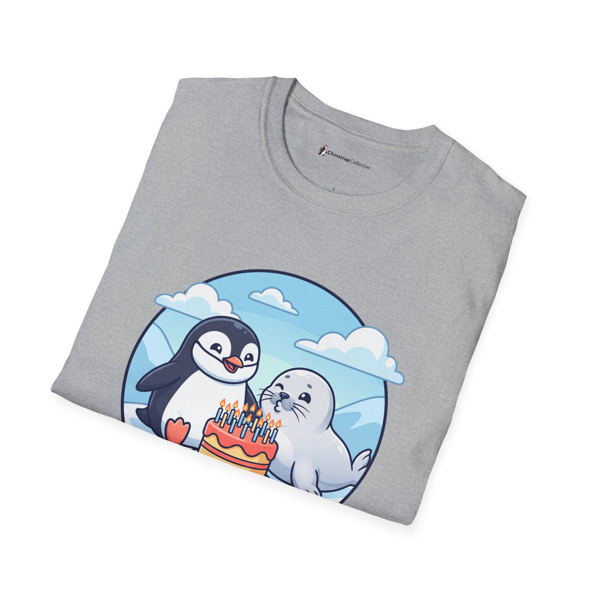 Birthday Waddle T-Shirt, Cartoon Style, Lightweight Fabric