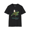Turtley Relaxed penguin T-shirt in Black: His painting printed as he made it: the penguin, a walking stick in its…