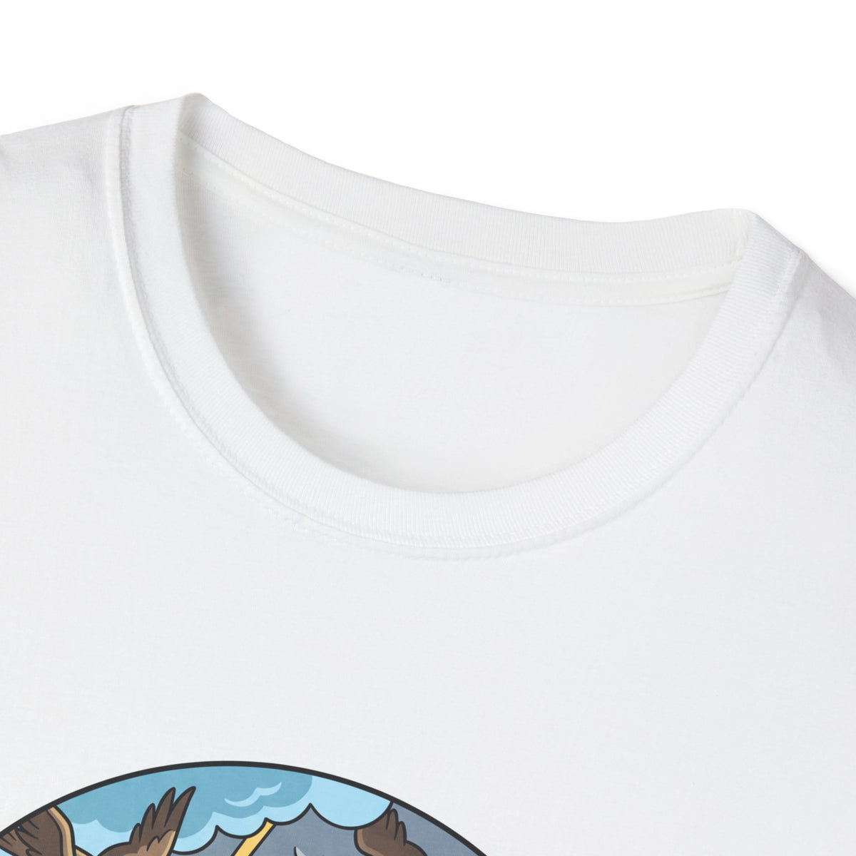 The Chinstrap Collective neck label on the Unflappable T-shirt in White