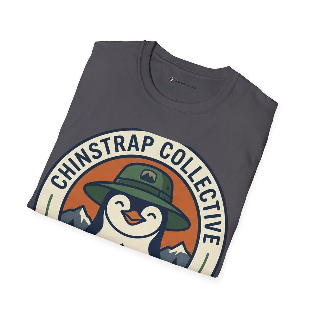 The Penguin Patch T-shirt in Charcoal, folded